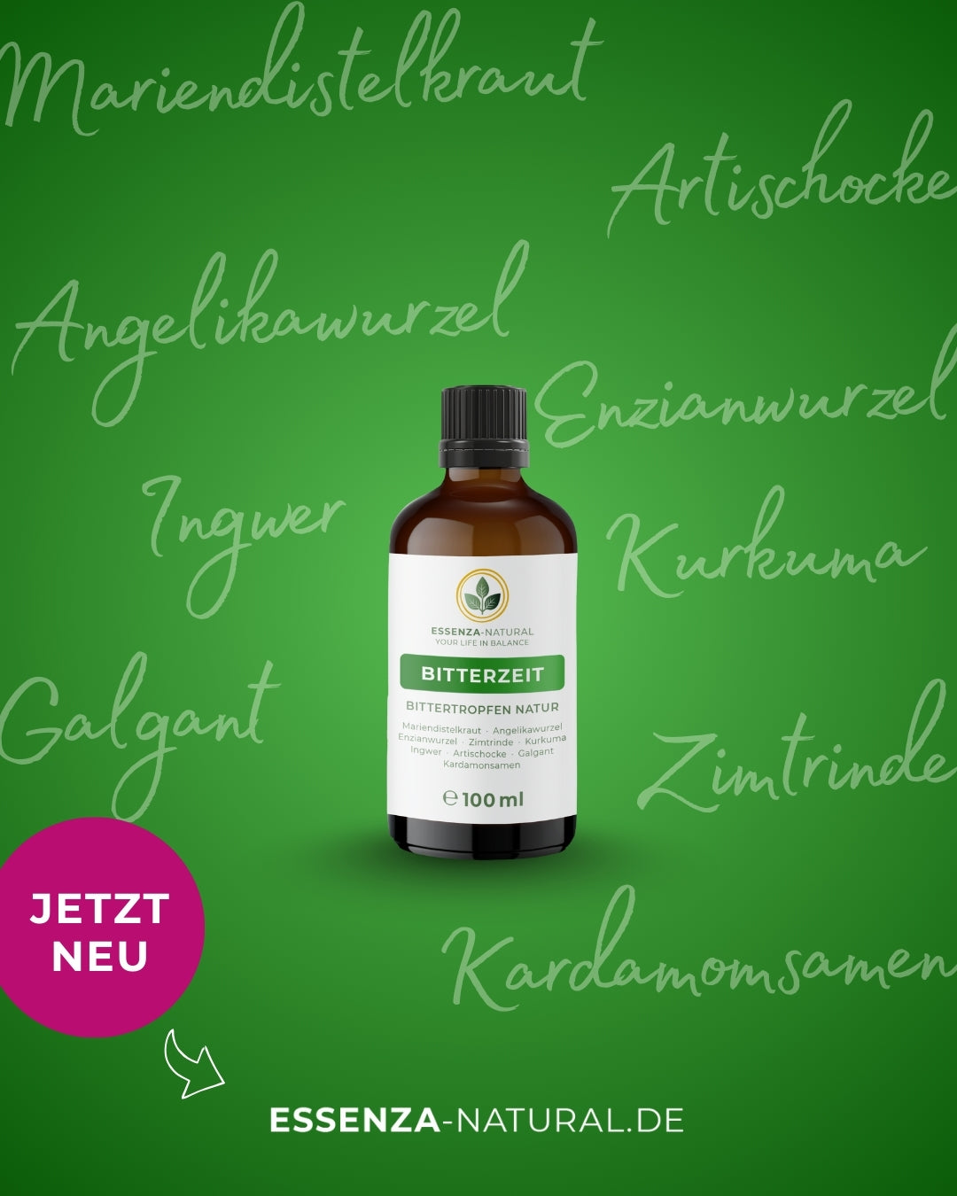 ESSENZA-NATURAL informiert: Endlich eingetroffen - BITTERZEIT nach Hildegard von Bingen!