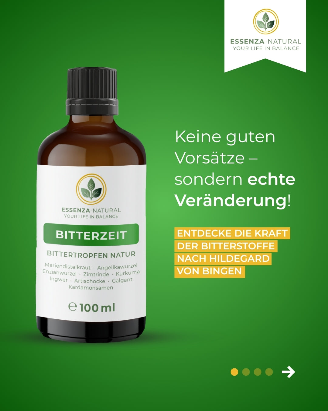 ESSENZA-NATURAL informiert: Fastenzeit ist Bitterzeit & Dein Körper spürt den Unterschied!