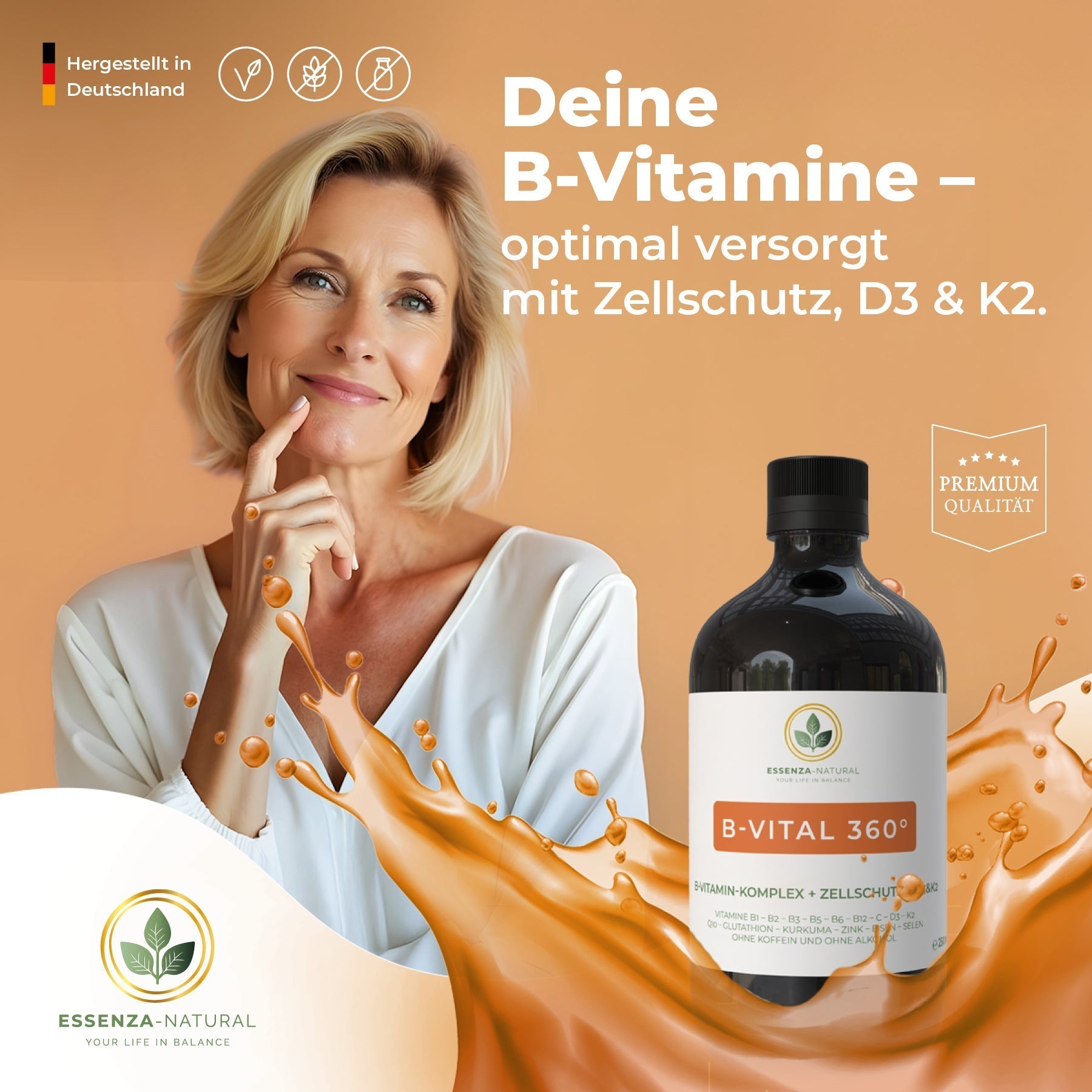 🌟ESSENZA-NATURAL informiert 🌿 Jeder 2. Mensch ab 40 hat zu wenig B-Vitamine 🌟 jetzt 10 % sparen mit B-VITAL 360°